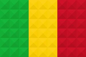 Artistic flag of Mali with geometric wave concept art design