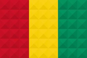 Artistic flag of Guinea with geometric wave concept art design