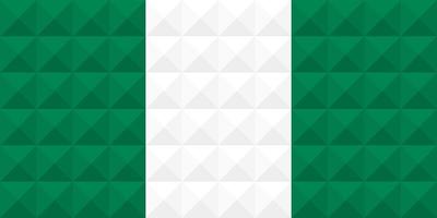 Artistic flag of Nigeria with geometric wave concept art design