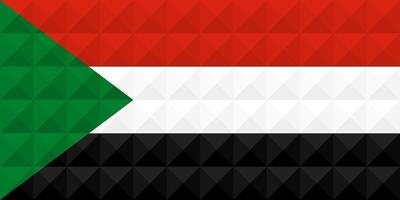 Artistic flag of Sudan with geometric wave concept art design vector