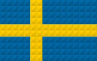 Artistic flag of Sweden with geometric wave concept art design vector