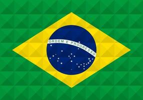 Artistic flag of Brazil with geometric wave concept art design