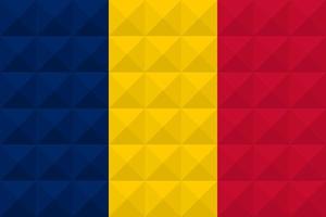 Artistic flag of Chad with geometric wave concept art design vector