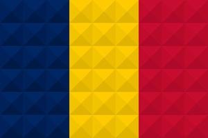 Artistic flag of Chad with geometric wave concept art design vector