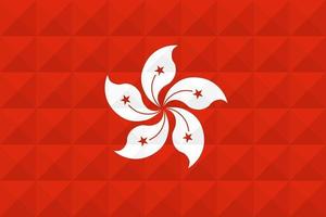 Artistic flag of Hong Kong with geometric wave concept art design