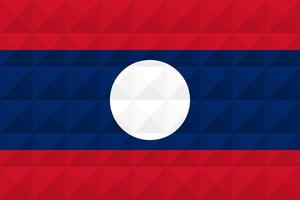 Artistic flag of Laos with geometric wave concept art design vector