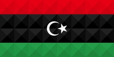 Artistic flag of Libya with geometric wave concept art design