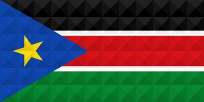 Artistic flag of South Sudan with geometric wave concept art design vector