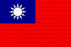 Artistic flag of Taiwan with geometric wave concept art design