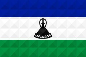 Artistic flag of Lesotho with geometric wave concept art design