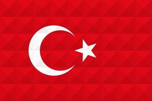 Artistic flag of Turkey with geometric wave concept art design vector