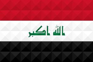 Artistic flag of Iraq with geometric wave concept art design vector