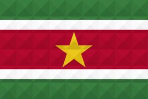 Artistic flag of Suriname with geometric wave concept art design vector