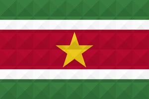 Artistic flag of Suriname with geometric wave concept art design vector