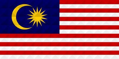 Artistic flag of Malaysia with geometric wave concept art design