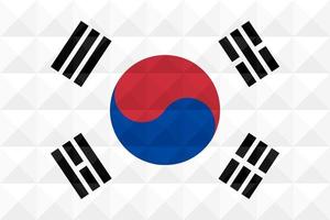 Artistic flag of South Korea with geometric wave concept art design vector