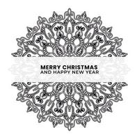 merry christmas and happy new year with mandala vector