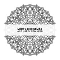 merry christmas and happy new year with mandala vector