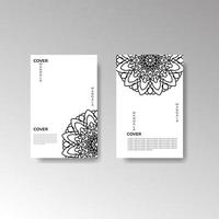 Cover Book coloring page with Mandala vector