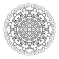 mandala blanco y negro con estampado de flores. página para colorear. vector