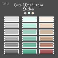 cute washi tape stickers with a large collection of colors that can be printed and sold. vector illustration