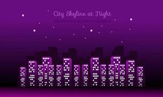 Ilustración de vector de ciudad de noche para fondo de negocios y banner