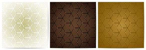 Geometric pattern with gold stripes and polygonal shape vector