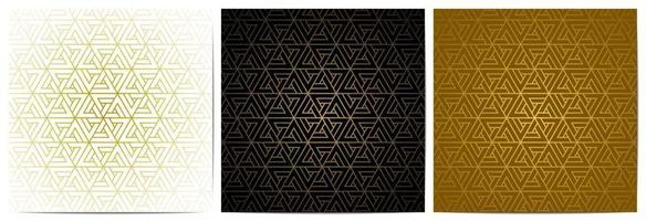 Geometric pattern with polygonal shape and triangle gold lines vector