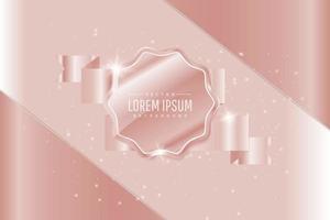 Luxury pink background with shiny label design element vector