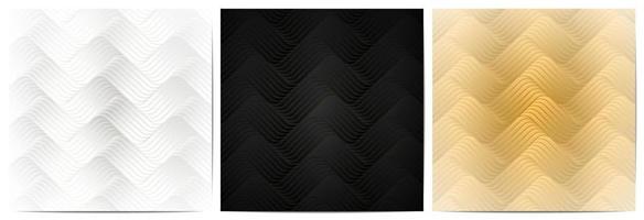 Geometric pattern luxury background with waves lines vector