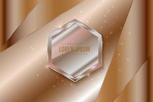 Luxury brown and pink background with shiny label design element vector