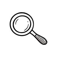 Magnifier glass element. Doodle sketch vector