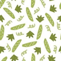 Seamless pattern of simple green cucumber. vector