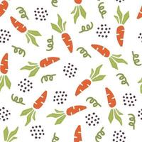 Seamless pattern of simple carrot vector