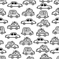 Car pattern. Doodle sketch style vector