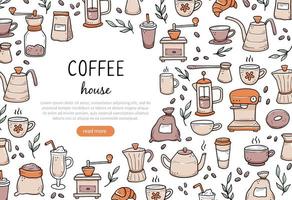 Illustration of coffee banner on website vector