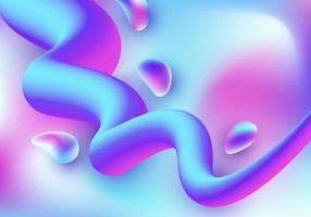 Abstract trendy 3D fluid gradient shape vibrant color background vector