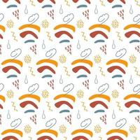 A pattern of rainbows and elements vector