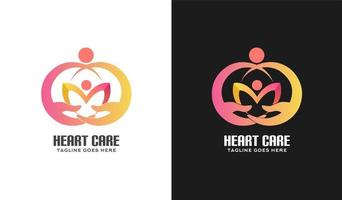 vector de elemento de diseño de logotipo de cuidado del corazón