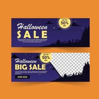 Happy Halloween sale vector banner.