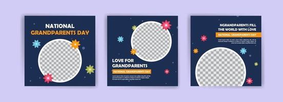 Social media post template for National Grandparents Day. vector