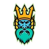 Poseidon Greek god head mascot vector