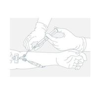 Infusion Therapy Diagram Mono Line vector