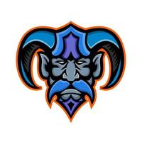 Hades Greek god head mascot vector