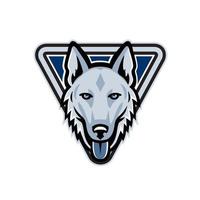 german shepherd head front diamond mascot vector