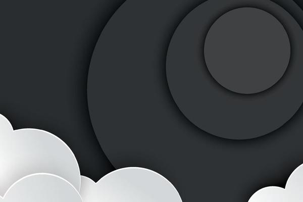 Halloween black paper in dark background. Cloud and sky black paper halloween design.