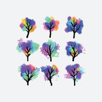 Ilustración de árbol colorido vector