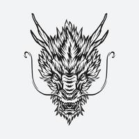 Dragon head illustration vector