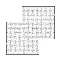 Difficult large square maze. Game for kids and adults. Puzzle for children. Labyrinth conundrum. Flat vector illustration isolated on white background.