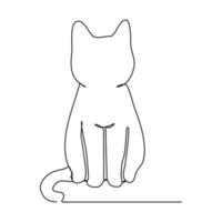 Continuous lines. Minimal cats. vector